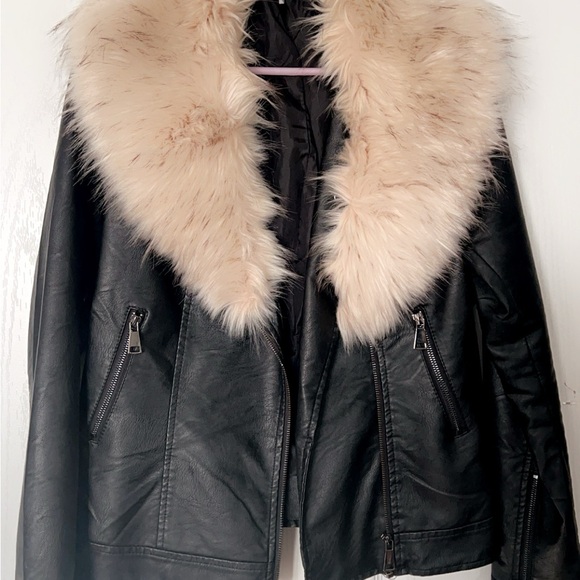 Jacket with fur beautiful black jacket - Picture 6 of 10